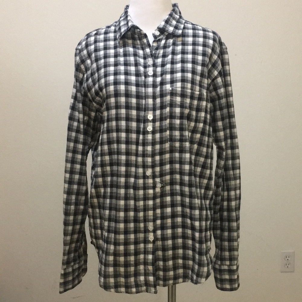 Roxy black & white plaid button up